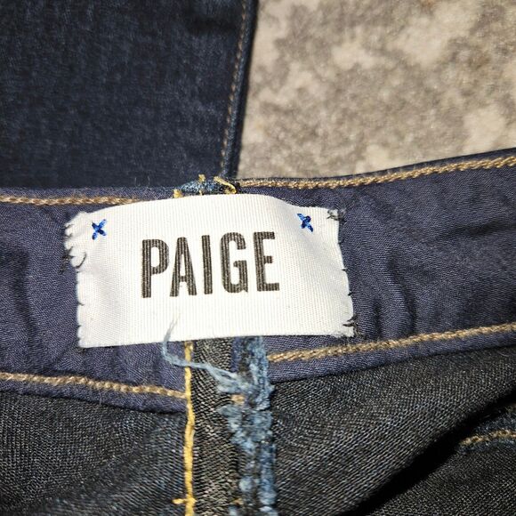 PAIGE Dark Wash Skyline Skinny Sleek Modern 33" Slim Jeans $258 Retail - Picture 8 of 11